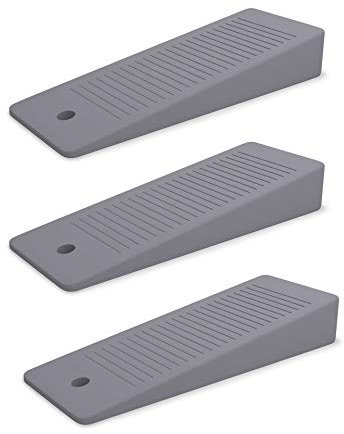 LouMaxx Türkeil - 3er Set Türstopper Boden, grau - Rutschfester Gummi Türkeil - Hochwertiger Türstopper Keil - Perfekt für alle Böden - geruchsneutrale Türkeile - Türstopper Gummi