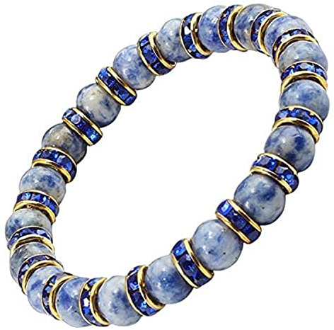 Helena Rose Ladies Spiritual Vitality Bracelet - Sodalite Gemstones - Handmade Balancing Fashion Bangle for Women - Presented in a Jewellery Gift Box (Blue)