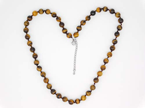 Chakra & Energie Amethyst Halsschmuck - 8mm echte Edelsteine, 48cm verstellbar - für Ihren Körper, Geist & Wohlbefinden!