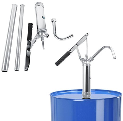 Ejoyous Adjustable Lever Self-Priming Hand Pump, Manual Diesel Fuel Transfer Pump Tool with 460-915mm Telescopic Suction for Drum Barrel