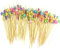 FLZONE Palitos de Cóctel,100 Palillos de Cóctel Brochetas de Bambú Palillo de Frutas para Cócteles Aperitivos Frutas Postres Artículos de Fiesta Brocheta de Frutas-estrella