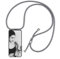 Handykette kompatibel mit Samsung Galaxy J3 2016 Hülle,Handyhülle Transparent Silikon Schutzhülle - Necklace Hülle mit Band Handy-Kette Fallschutzhülle Schnur Kette zum Umhängen Case,Silber