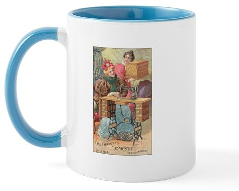 CafePress Vintage Sewing Machine Ad Mug 11 oz (325 ml) Ceramic Coffee Mug