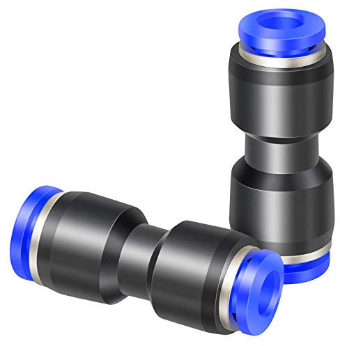 TAILONZ PNEUMATIC Racores rápidos de enchufe recto de 2 vías para tubo de 10 mm - 6 mm de diámetro exterior PG10-6 (paquete de 10)