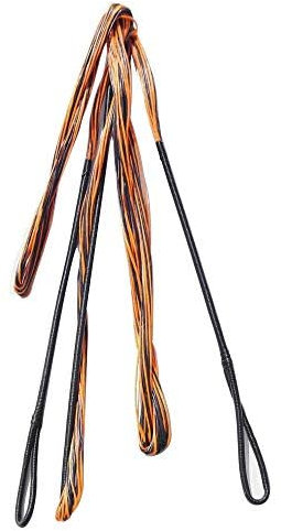 AMEYXGS Bogenschießen 60-70 Zoll Bogensehne Handgefertigte Ersatz-Bogensehne für traditionelles Recurve-Bogen-Langbogen-Zubehör (orange und schwarz, 62 Zoll)
