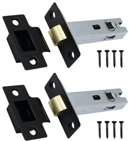 Tubular Latches Mortice Door Latch | Matt Black | 2.5 Inch / 66mm | Pack of 2