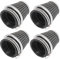 Motoforti Filtro dell'aria per moto, universale, 54 mm, 4 pezzi, rotondo, affusolato, nero