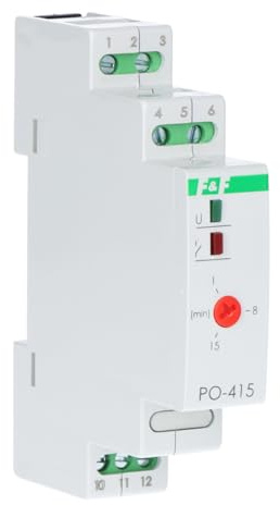 Zeitrelais 1P 10A 1-15min 24V AC/DC verzögerter Abfall PO-415-24V f&f 5908312595595