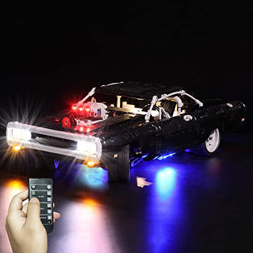 LocoLee Led Licht Set Kompatibel mit LEGO Dom's Dodge Charger,Dekorations Led Beleuchtungs Set Compatible with LEGO 42111 Rennwagen Rennauto Light, Set,Kein Modell(Fernbedienung)