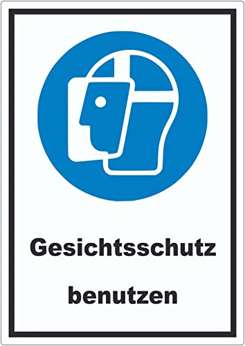 Gesichtsschutz benutzen Aufkleber A7 (74x105mm)