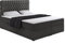 ALTDECOR Boxspringbett mit H3-Matratze (20 cm hoch) mit Bonellfederung + PUR, Topper (5 cm hoch), Polsterbett mit Kopfteil und Bettkasten - 200x200 Schwarz Monolith 95