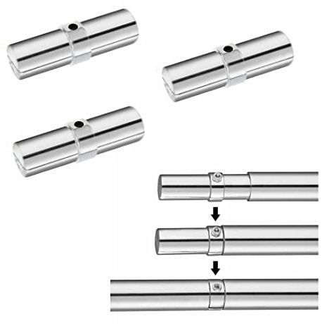 My Shopfittings 3x 25mm Chrome Tube Joiner Brackets - Die Cast Zinc - 25mm Inner/Outside Diameter - Silver - 1 Pack
