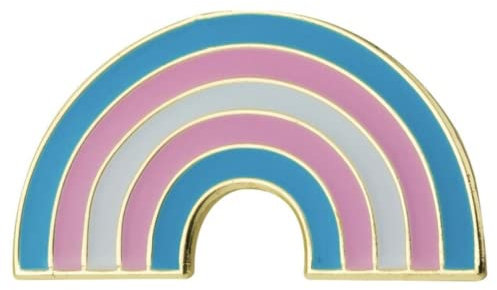 Transgender Rainbow Bow LGBT Pride Flag Enamel Lapel Pin Badge – 2.4cm x 1.9cm – Hard Enamel LGBTQ+ Symbol of Gender Identity and Inclusivity – Trans Pride and Rainbow