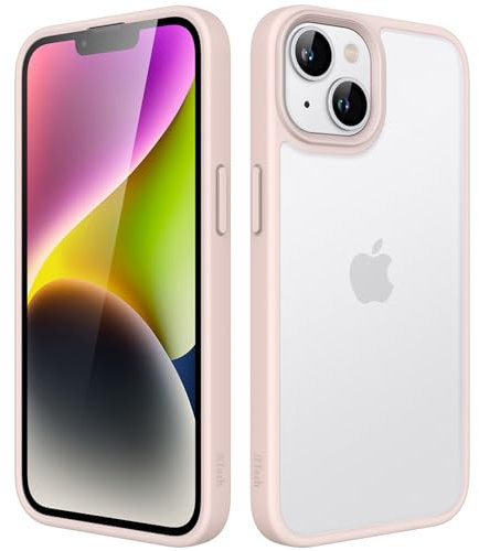 JETech Matte Case for iPhone 14 6.1-Inch, Shockproof Military Grade Drop Protection, Frosted Translucent Back Phone Cover, Anti-Fingerprint (Chalk Pink)