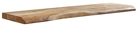 KADIMA DESIGN Wandregal mit Baumkante aus Akazie | 100 cm | Rustikales Hängeregal in Landhausstil | Robustes Schweberegal für Bücher und Deko