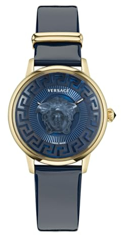 Versace Damen-Uhren Analog Quarz One Size Blau 32023538