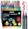 colpart Acrylic Paint Markers,60 Colors Dual Tip Acrylic Paint Pens Paint Markers For Rock Painting Wood Canvas Plastic Metal