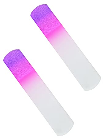 HomeSoGood 2 x Kristallglas-Fußfeile Professionelle Pediküre-Werkzeuge Farbverlauf Regenbogenfarbe Fußpflege Werkzeuge für grobe harte Haut Beseitigung von weichen Füßen (rosa und lila)
