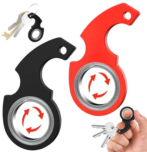 2 PCS Fidget Key Spinner Toys Schlüsselanhänger, Keychain Fidget Spinner-Schlüsselanhänger Spinner Ring Sensorisches Fidgets Toys, Neuartiges Schlüsselanhänger Key Spinner Finger Spinner