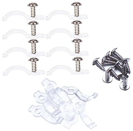 DOITOOL 100stücke Led-streifen-montagehalterungen Befestigungsclips Für Lichtschlauch Transparente Halterungen Für Lichtleisten Montagehalterungen Mit Schrauben Einseitige Befestigungsclip