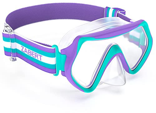 ZABERT M9 Kinder Taucherbrille,Mädchen Schwimmbrille für 2 3 4 5 6 Jahre, Kind Schnorchelmaske Tauchmaske Kid Tauchermaske Schwimmmaske V2 Teal Lila