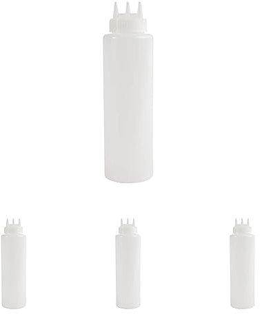 Vogue CW726 Bouteille souple transparente avec 3 embouts 1020,6 g (Lot de 4)