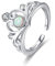 Prinzessin Königin Kronenringe Tiara Hochzeit Premium Kronenringe für Frauen Mädchen Opal Sterling Silber Ringe Ewigkeit Herzförmiger Versprechensring Opal Schmuck Geschenke Größe 8