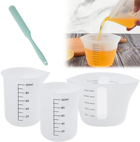 Tasses à Mesurer Silicone,Verre Doseur,Verre Doseur Silicone,Tasse à Mesurer,Gobelet Silicone,Epoxy Tasses en Silicone,Gobelets doseurs en silicone,Tasses en Silicone pour Résine,100ml,250ml,3pcs