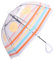 Rhomba Klar Transparente Blase Clear Bubble Umbrella for Children Lightweight Cute 8 Fibre Ribs Cute Dome See Through Perfect for Walking Kids Umbrella for Child (Weißer Regenbogen)