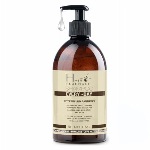 Hairfluencer Every Day Shampoo Natürliche Inhaltsstoffe Repariert alle Arten von HaarschädenpH 5.5 mit Panthenol und Glycerin