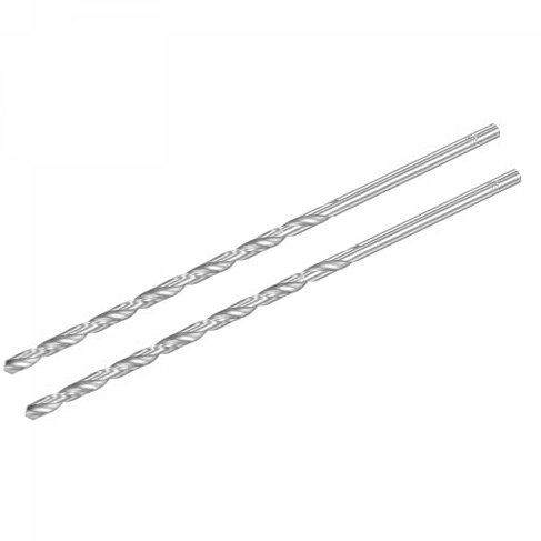 TA-VIGOR 2Pcs 6.5mm Extra Long Twist Drill Bits, 300mm Length High-Speed Steel HSS Straight Shank Spiral Drill Bits for Wood Metal Aluminum Plastic