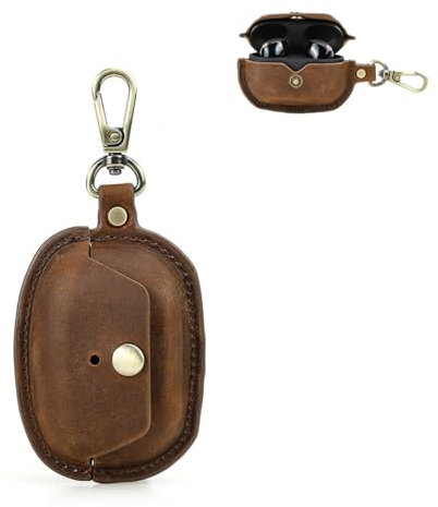 TSVSXS Leather Case Compatible with Sony WF-1000XM5, Cute Soft Genuine Leather PU Protective Case Cover Compatible with Sony WF-1000XM5 with Keychain