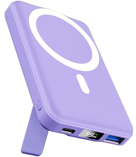 AOGUERBE mag-Safe Power Bank 10000mAh, Bateria Externa Magnético, Inalambrica Cargador portatil Carga Rapida PD 22.5W Pantalla LED USB-C mag-Safe Powerbank para iPhone 15/14/13/12/Pro/Pro MAX