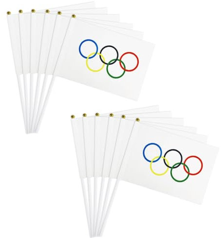 Banderas De Mano, Paquete de 12 Banderas PequeñAs De Manivela, Mini Banderas, Banderas PequeñAs, Miniatura Banderas, Con Poste SóLido Y Parte Superior de Lanza, para Desfiles, Decoración de Bares