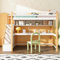 Lit superposé Enfant 90 x 200 avec Bureau et étagères,lit cabane Enfants 90 x 200,lit Mezzanine 1 Places avec Barriere,avec escalier de Rangement,Bois Massif + MDF