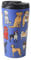 ECO CHIC Reusable Thermal Coffee Cup Stainless Steel Leakproof Insulated 330ml Travel Mug (Dogs Blue)