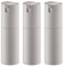 Livfa Lulupack 30ml Airless Pumpspender，Creme Behälter Spender，NachfüLlbare Spenderflasche，Handcreme Pumpflasche，Plastikflasche Reise Kosmetik (Grau,3PCS)