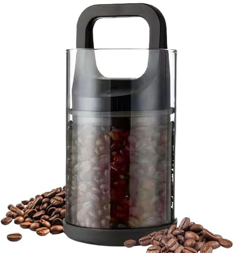 Yjkedfh Kaffee-Vorratsdosen, Kaffeedose Mit Vakuumdeckel - Borosilikatglas Behälter - Bewahren Sie Die Frische Von Lebensmitteln, Indem Sie Überschüssige Luft Ausstoßen