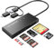 7-in-1 Speicherkartenleser, SD Kartenleser Multi OTG Adapter mit Lightning + USB3.0 + USB C für iPhone Handy, Android, iPad, MacBook, PC Geräte Kompatibel mit SD TF CF XD MS Karten