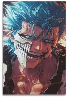 OLKYSWBFFD Poster, Motiv: Anime Bleach Realm, Grimmjow, Jakarta, Poster, dekoratives Gemälde, Leinwand, Wandposter und Kunstdruck, moderne Familienschlafzimmer-Dekoration, Poster, 20 x 30 cm