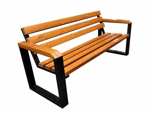 Primario Grande Gartenbank, Parkbank Holz - Gartenmöbel, Outdoor Bank mit 350kg Tragfähigkeit - Sitzbank Wetterfeste, Robust und Massiv (Posener Braun, 200cm-Sitzlänge, CE)