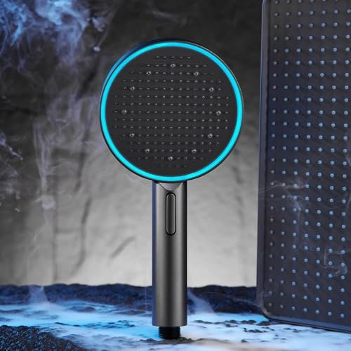 JINYOMFLY LED Duschkopf mit Lichter, Duschkopf mit LED Beleuchtung, 15CM Duschkopf Farbwechsel, 3 Duschmodi Duschbrause Licht, Duschkopf Licht mit Flüssigsilikon-Düse