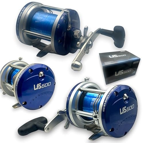 Mulinello da pesca in mare LFS 500, 9,1 kg, linea blu, 1bb, pesca a traina in acqua salata