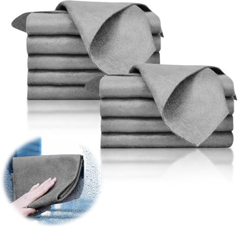 SIWOKJJO 10 Stück Verdicktes Magisches Reinigungstuch, 30 * 30cm wundertuch, Wiederverwendbaren Mikrofasertücher, Mikrofaser fensterputztücher, reinigungstücher für Auto, Glas, Küche, Geschirr, Bad