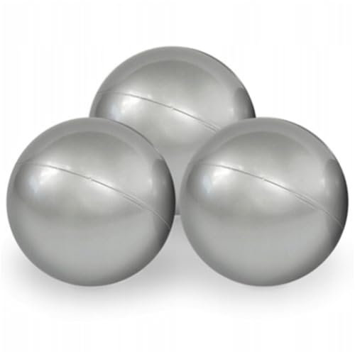 MISIOO Spielzeug ab 1 Jahr Baby Spielzeug - 50 Stück Bälle für Bällebad, 6 cm, Safe und Nicht-Toxisch, Crush-Resistent, Silber Farbe, Perfekt für Kinder Spaß, Bällepool Spiel, Marke