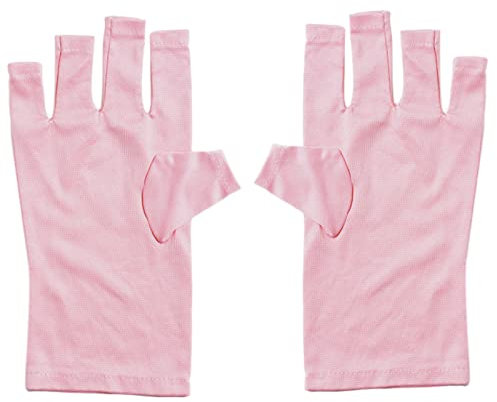 GMBYLBY Handschuh für LED-Lampe, Trockner, Licht, Maschinenschutz, UV-Schutz, Kunstwerkzeug für Salons, Kurz, Rosa, M