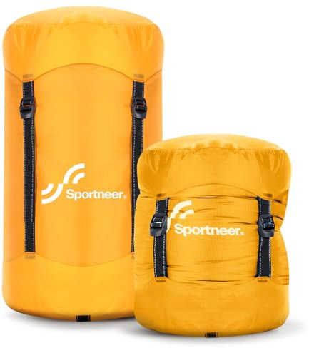 Sportneer Kompressionssack 13L/20L/40L/50L, Wasserfester & Ultraleichter Kompressionssack für Schlafsack, Platzsparende Aufbewahrungstasche für Camping, Outdoor, Wandern, Reisen
