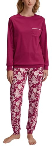 CALIDA Sweet Dreams Bündchen-Pyjama Damen | Schlafanzug aus 100% Baumwolle, Hose mit stoffbezogenem Gummibund