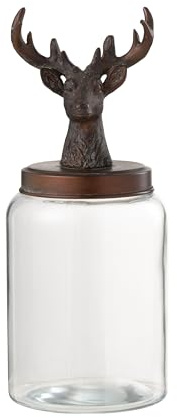 J-line Vorratsglas Hirsch - Glas/Polyresin - Transparent/Bronze - large