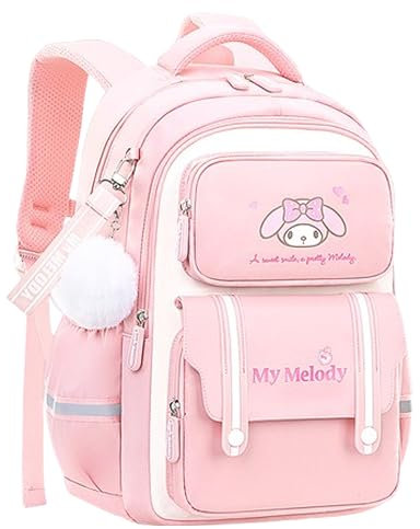 Many Rainbows My Melody Rucksack mit japanischem Cartoon-Charakter, Schultasche, Reisetasche